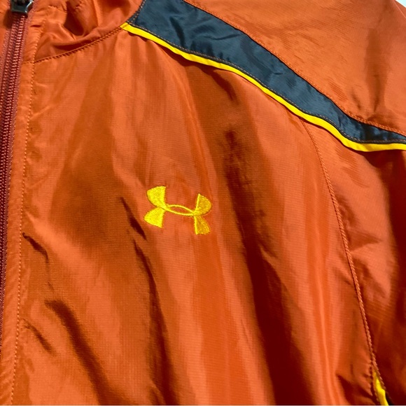 UNDER ARMOUR Windbreaker Jacket Orange Gray Yellow Gold Kids Youth Large - Picture 9 of 16